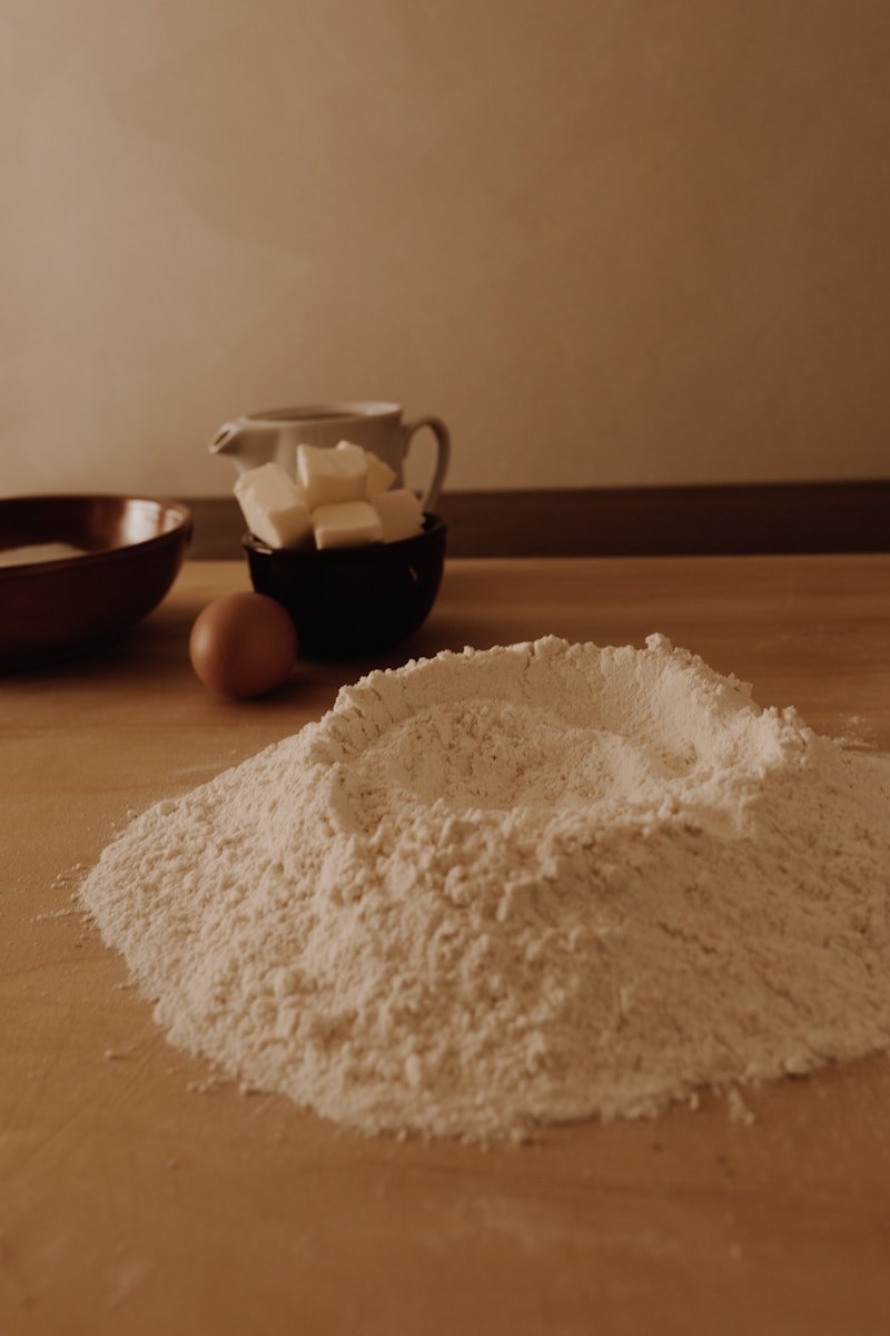 white powder on black ceramic bowl